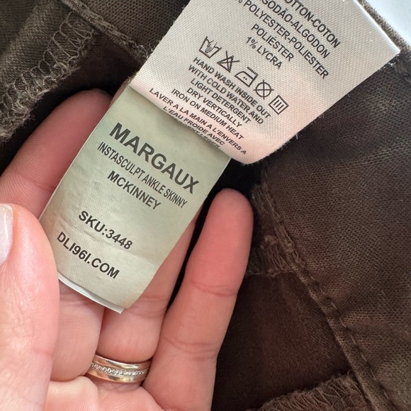 DL1961 Margaux Instasculpt Ankle Skinny Jeans Size 28 McKinney Olive Brown - Picture 9 of 16